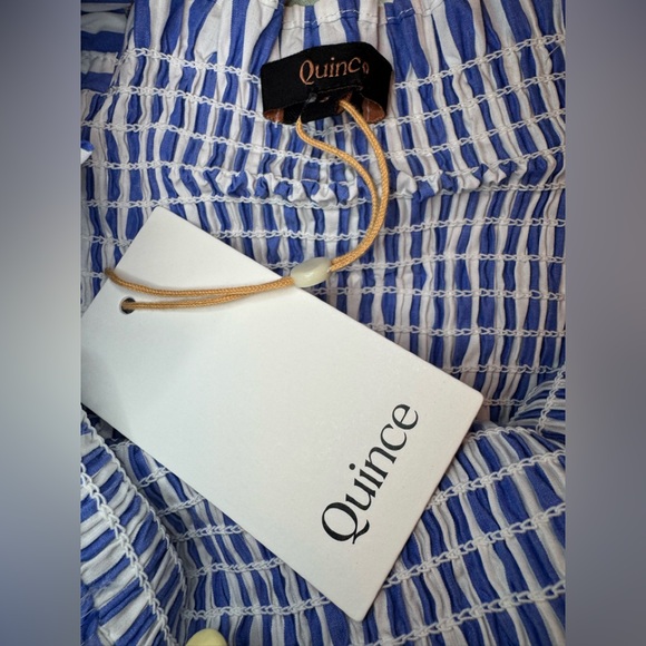 NWT Quince organic cotton smocked midi dress - Picture 7 of 8